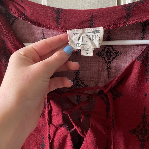 LA Hearts Lace Up Crop Top - Picture 6 of 7